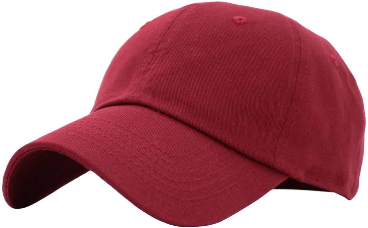 Burgundy Low Profile Baseball Caps Front Side View